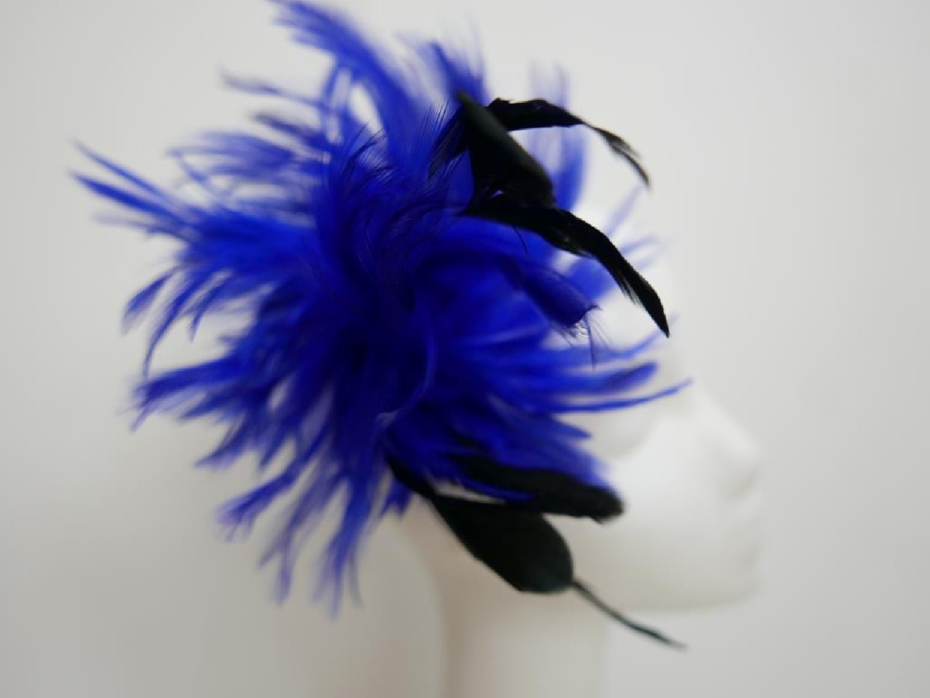 Szafirowe pióra stroik do włosów , sukni, kapelusza