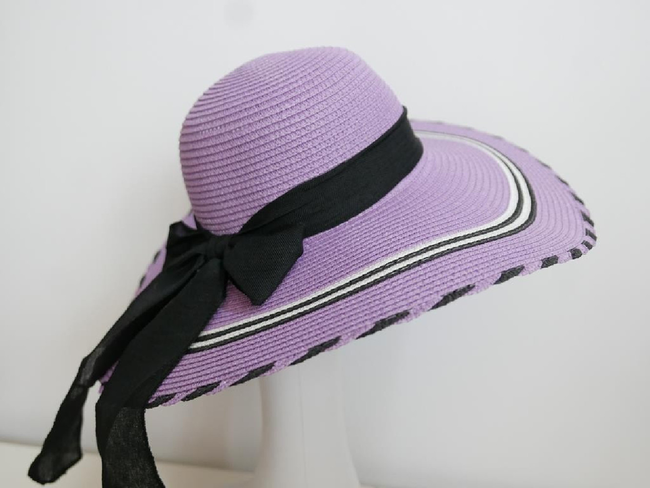 Lawendowy kapelusz słomkowy  55-56 cm