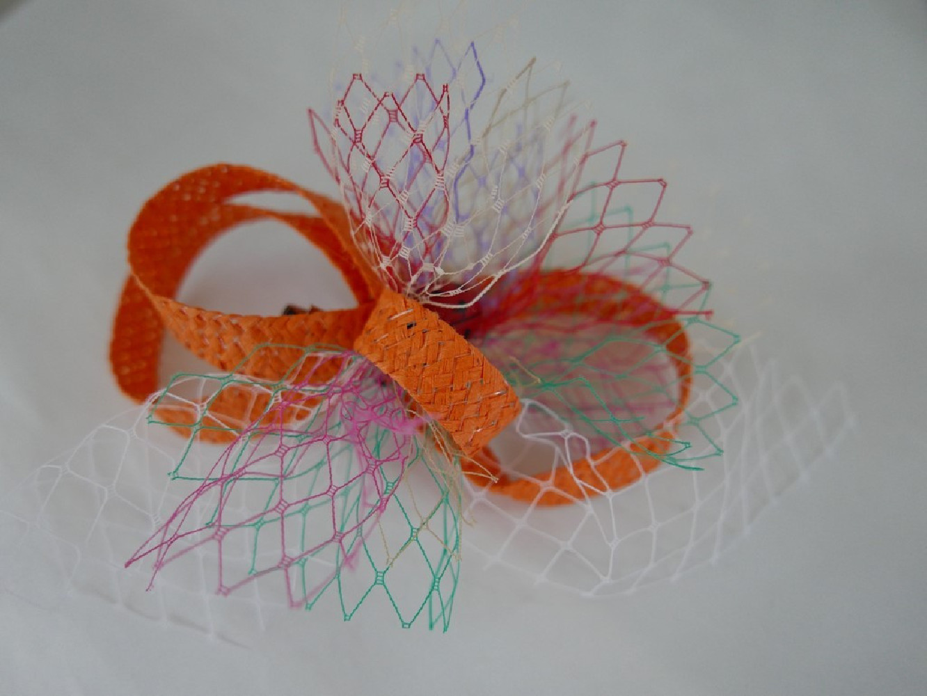 Pomarańczowy 3 w1 stroik do włosów sukni kapelusza