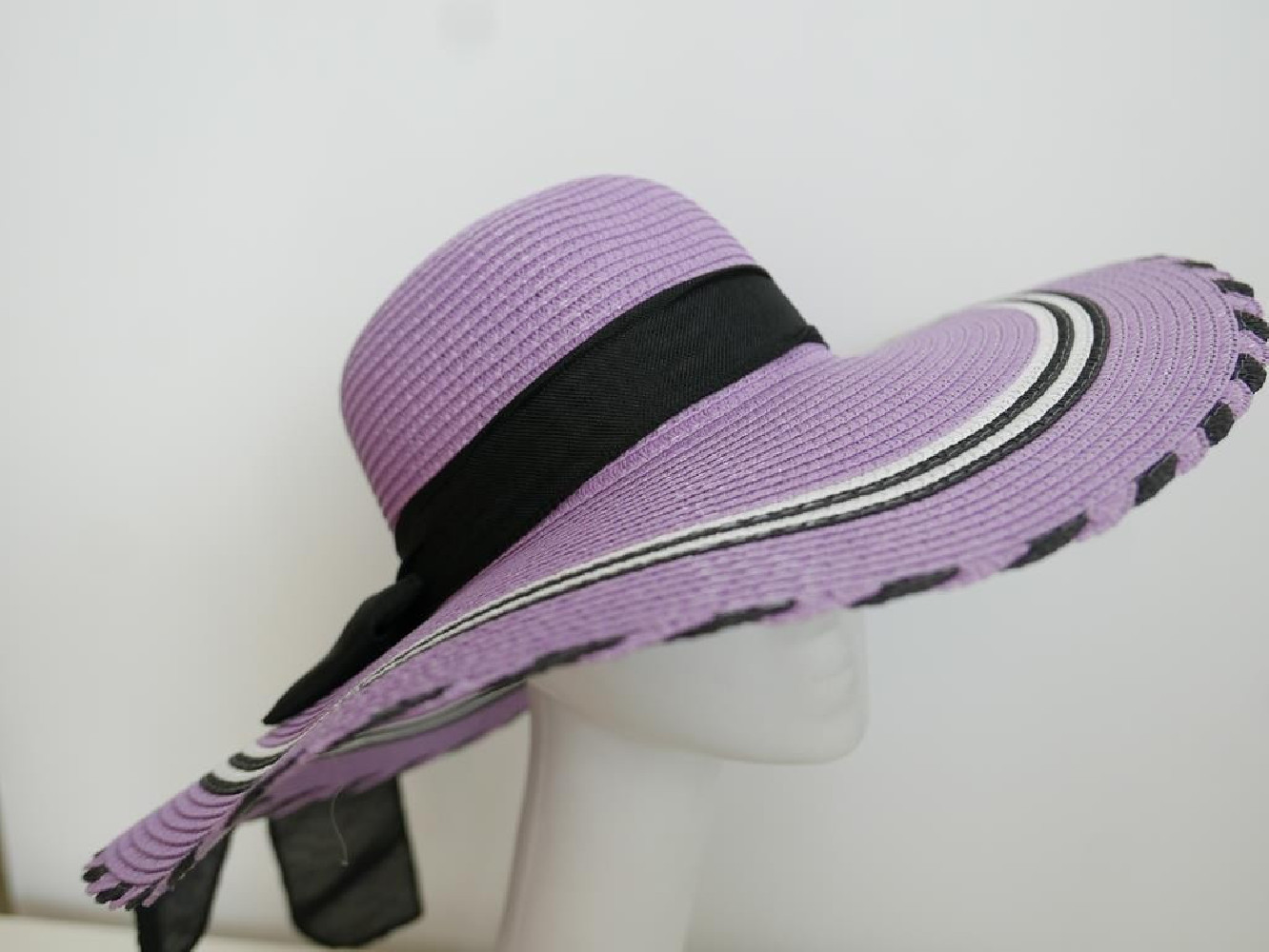 Lawendowy kapelusz słomkowy  55-56 cm