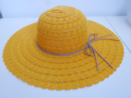 Miodowa koronka kapelusz letni  do 56 cm
