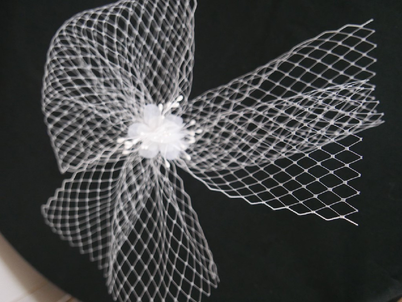 Ivory woalka stroik do włosów, koka