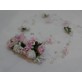Biało - różowy wianek girlanda, wężyk z kwiatów  88 cm
