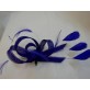 kobaltowy stroik fascynator z sinamay do włosów sukni kapelusza