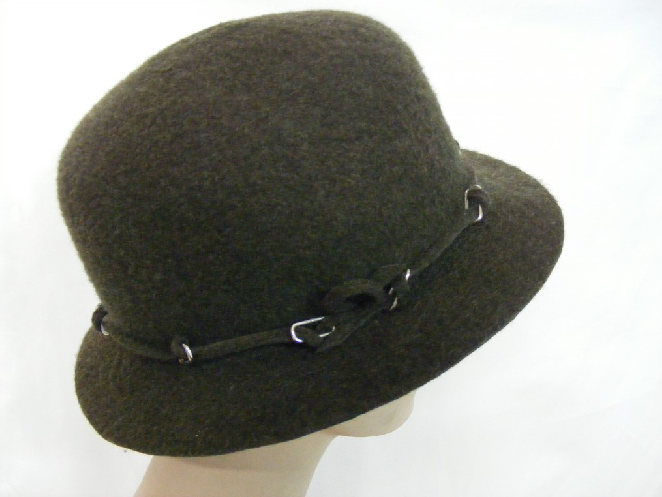 Oliwer brązowy melanż kapelusz filcowy  52-54 cm