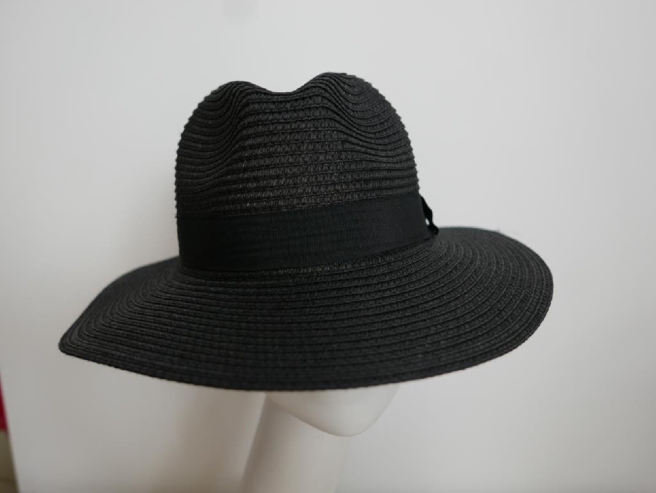 Czarny męski letni kapelusz do 56 cm regulowany
