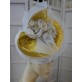 Biało złoty fascynator z kwiatami Ascot Derby