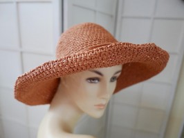 Rudy słomkowy letni  kapelusz do modelowania do 57 cm