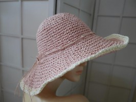 Różowy słomkowy letni  kapelusz do modelowania do 58 cm