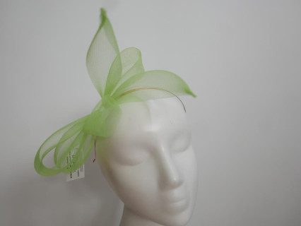 Zielony limonka fascynator z crin na przepasce
