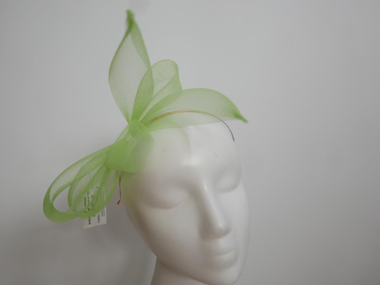 Zielony limonka fascynator z crin na przepasce