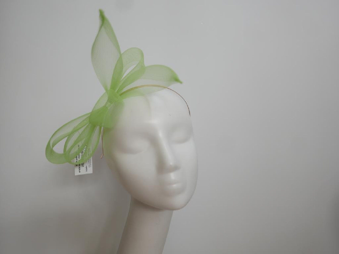 Zielony limonka fascynator z crin na przepasce