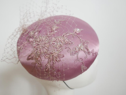 Wrzosowy róż toczek  z tkaniny