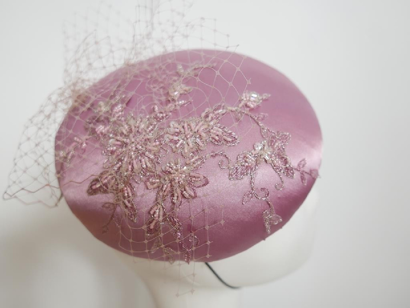 Wrzosowy róż toczek  z tkaniny