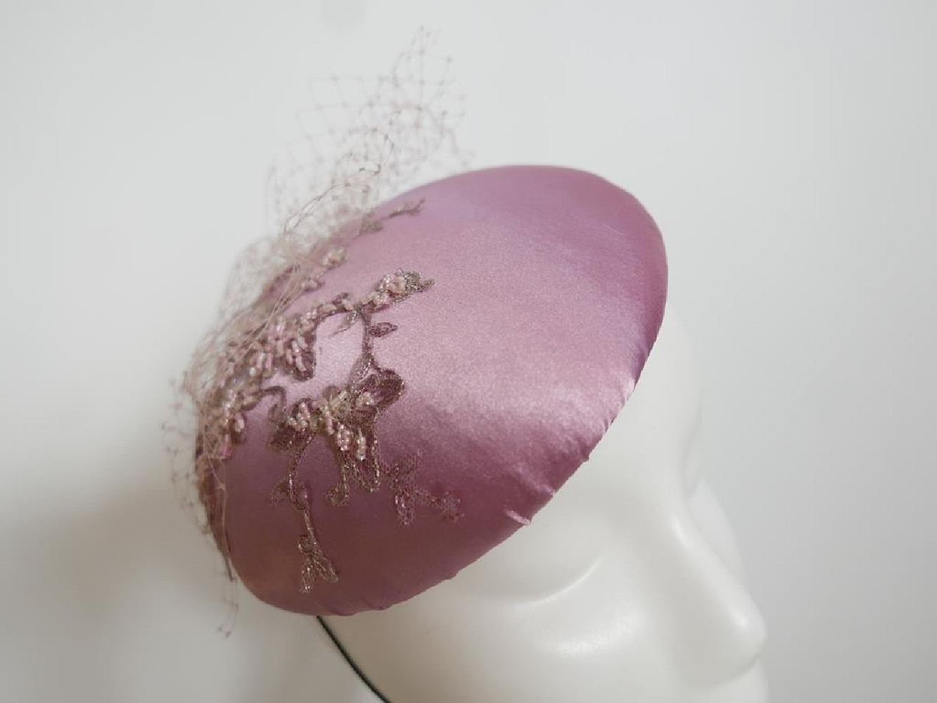 Wrzosowy róż toczek  z tkaniny