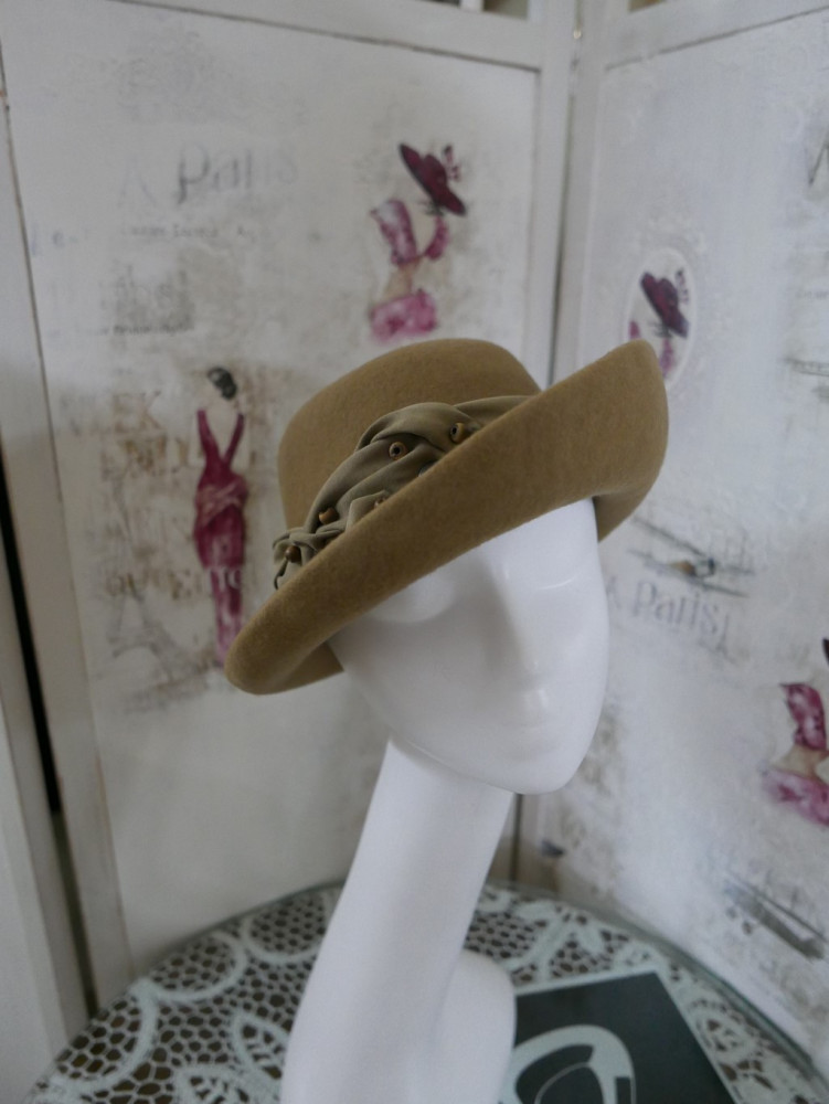 Tekla karmelowy kapelusz filcowy 54-57 cm