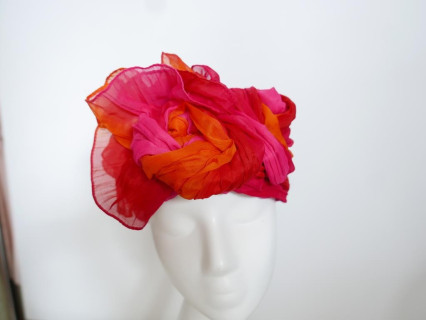 Różowo pomarańczowy turban tkanina