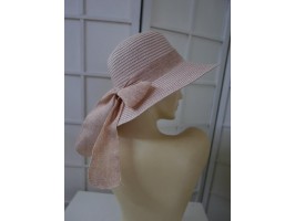 Różowy kapelusz słomkowy  54-56 cm