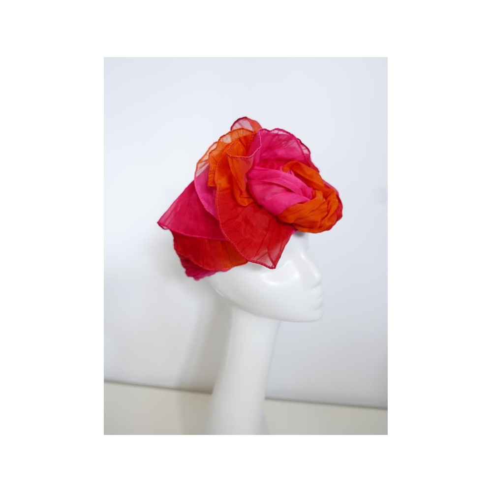Różowo pomarańczowy turban tkanina