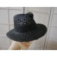 Czarny kapelusz słomkowy  do 56 cm