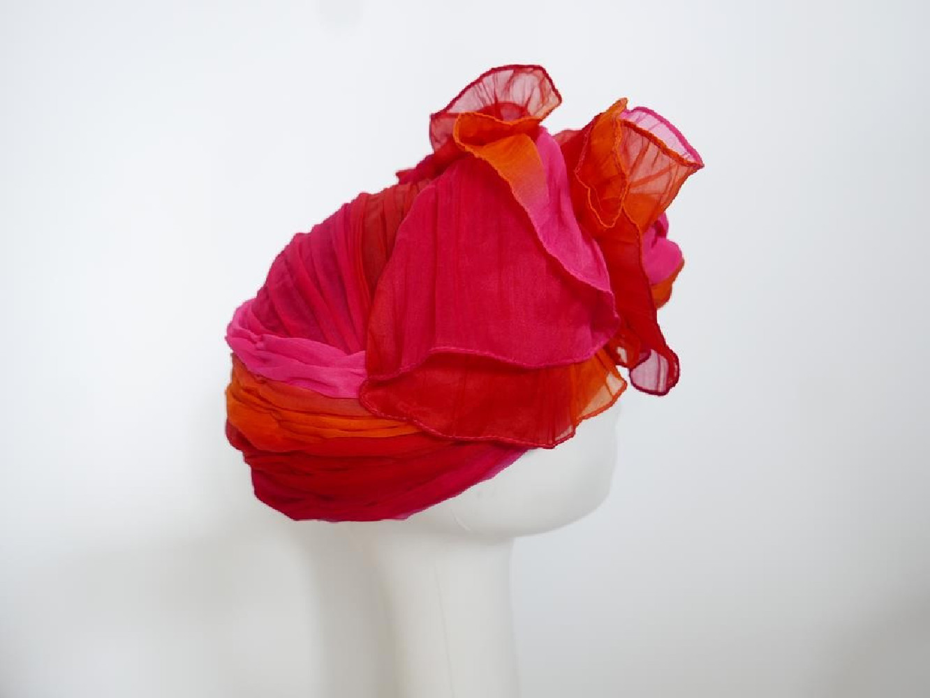 Różowo pomarańczowy turban tkanina