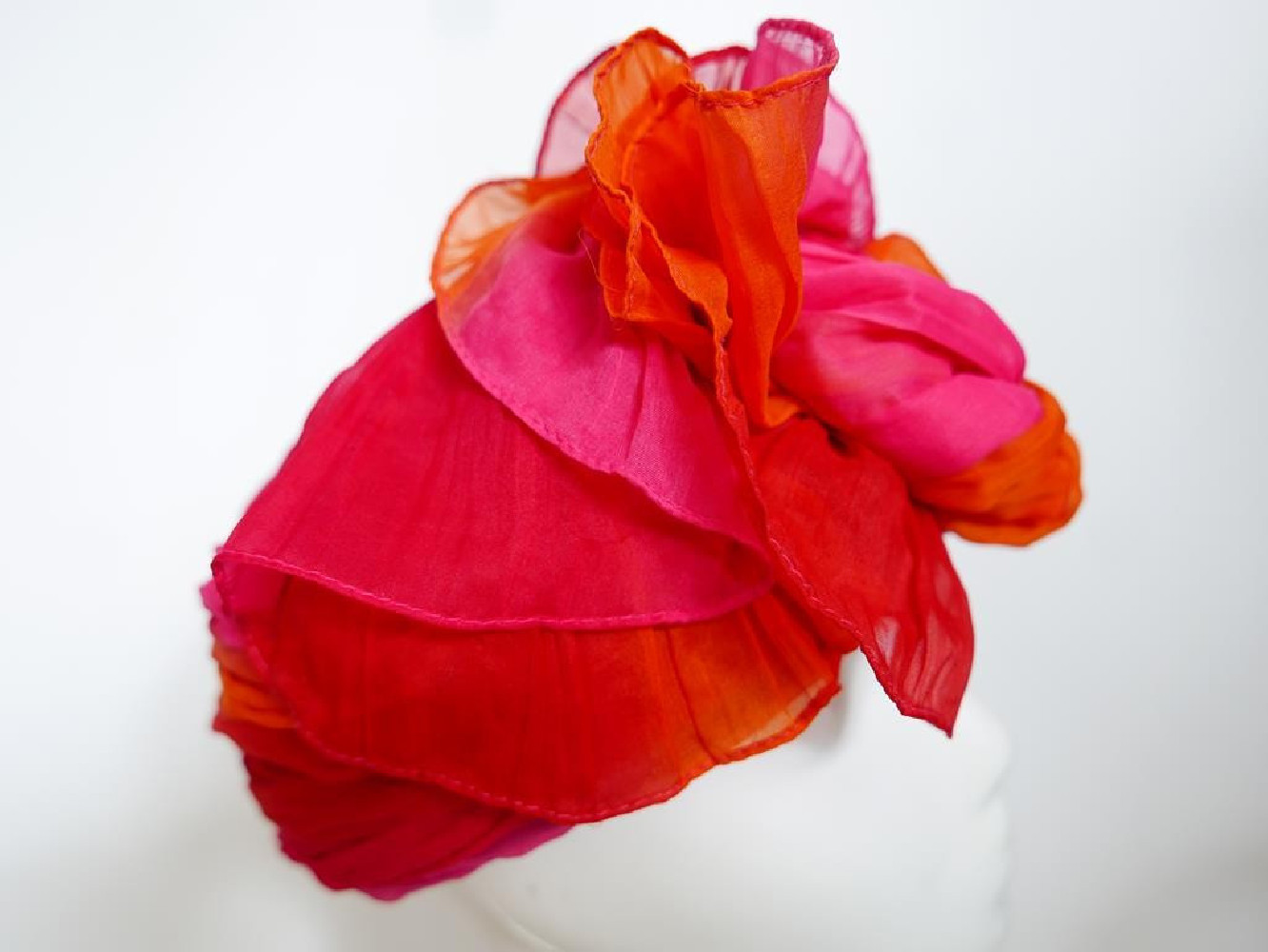 Różowo pomarańczowy turban tkanina