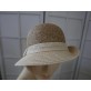 Pola ciemny i jasny beżowy letni  kapelusz do 57 cm