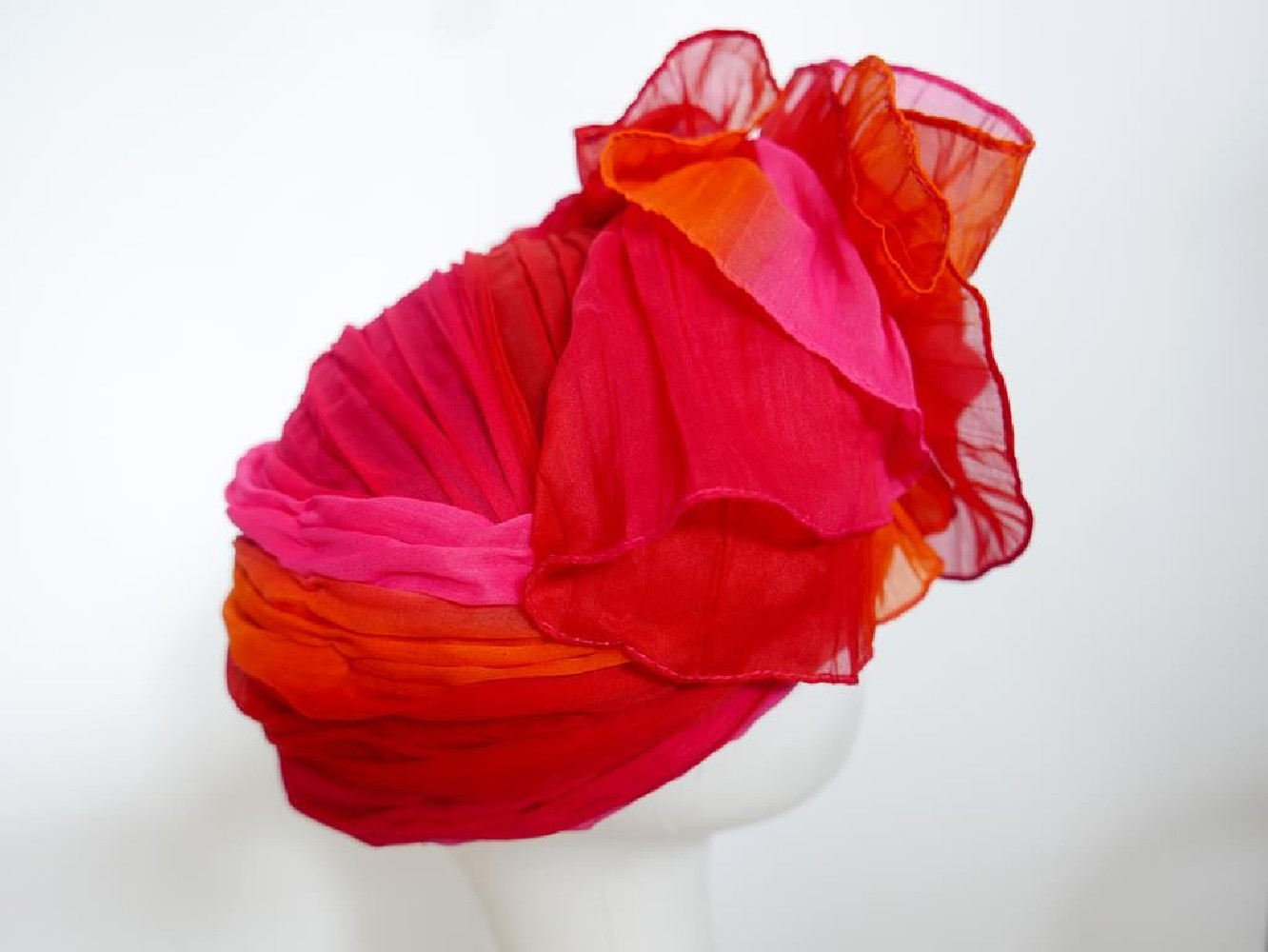 Różowo pomarańczowy turban tkanina