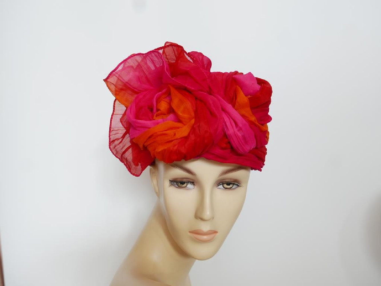 Różowo pomarańczowy turban tkanina