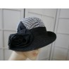 Pola czarno biały letni  kapelusz do 57 cm