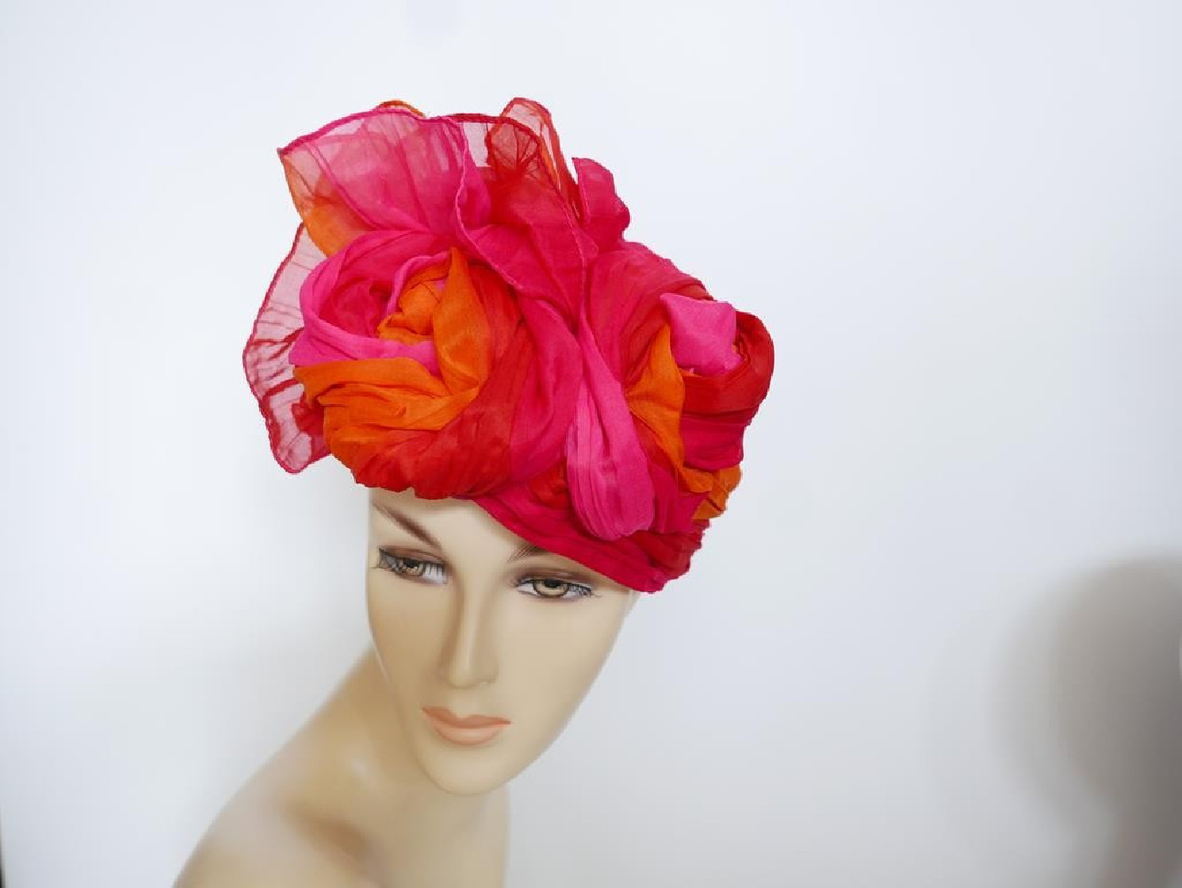 Różowo pomarańczowy turban tkanina