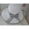Biało szary kapelusz słomkowy w stylu Audrey do 57  cm