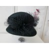 Wanda czarny kapelusz z woalką 58-59cm