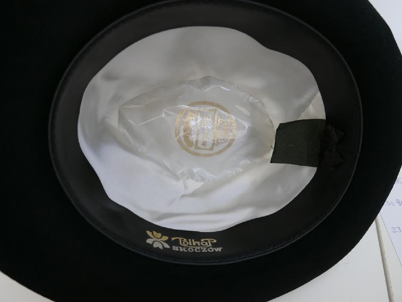 Trilby męski czarny kapelusz welurowy 56 cm