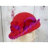 Arleta czerwony z fuksją kapelusz filc 54-57cm