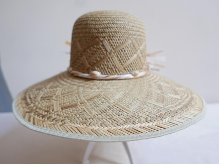 Kapelusz duże rondo słomka pleciona 57-58 cm