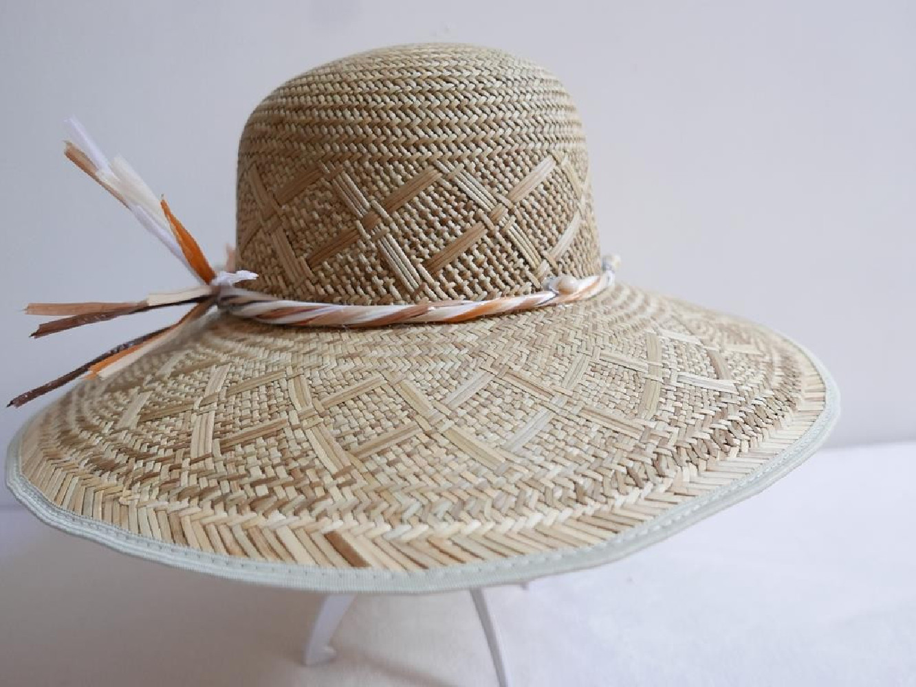 Kapelusz duże rondo słomka pleciona 57-58 cm