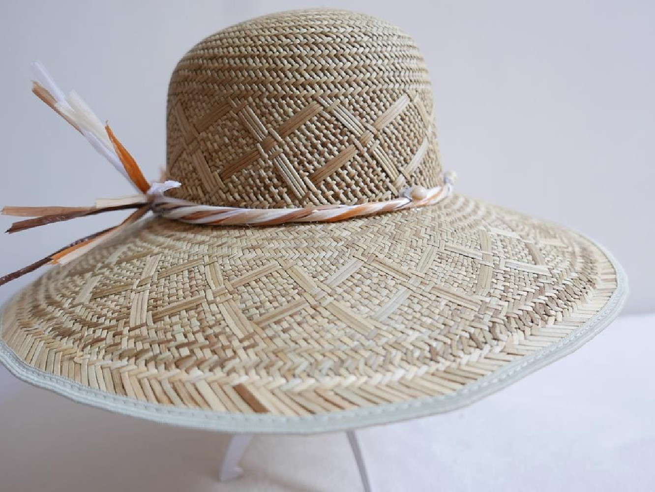 Kapelusz duże rondo słomka pleciona 57-58 cm