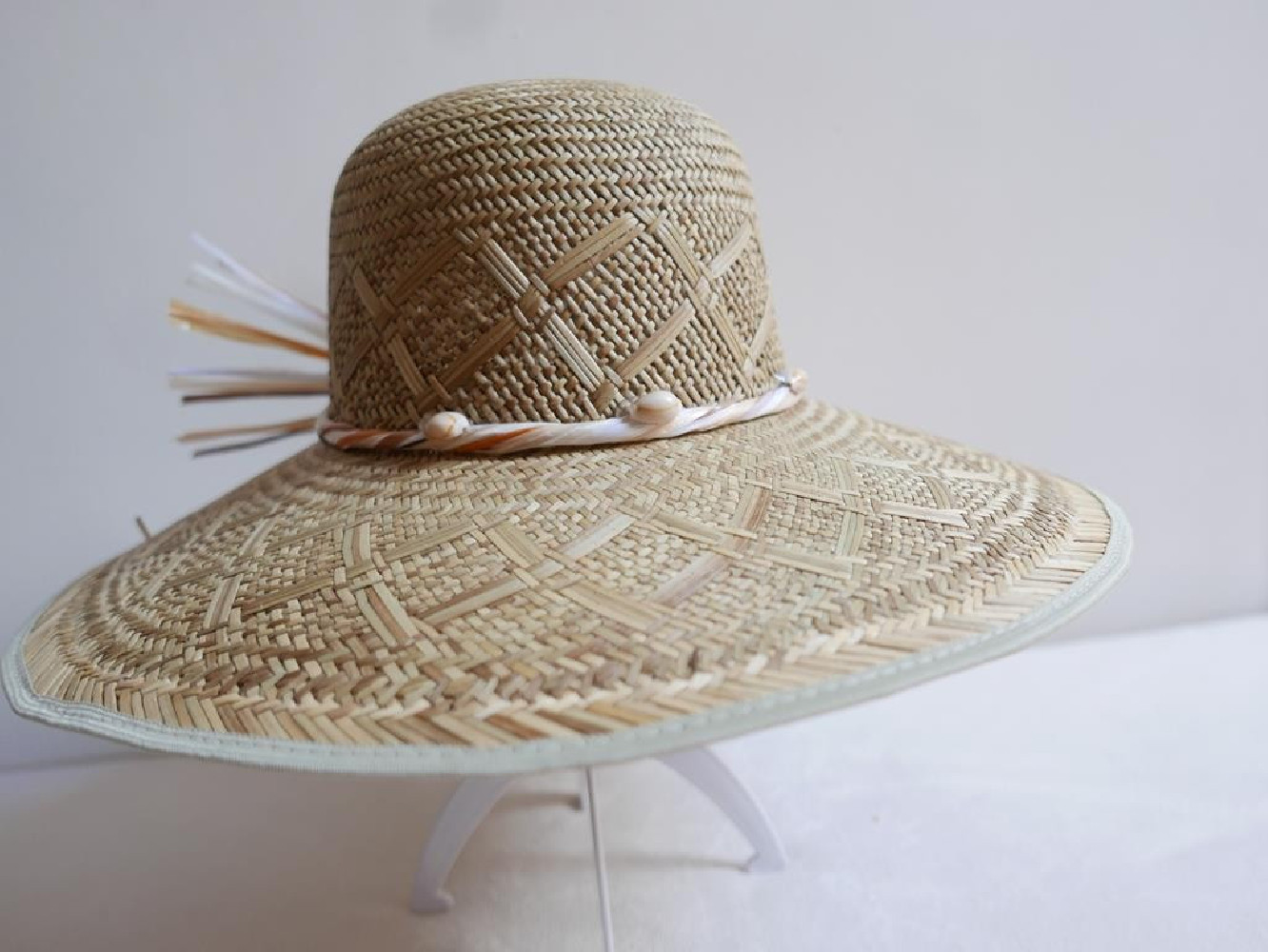 Kapelusz duże rondo słomka pleciona 57-58 cm