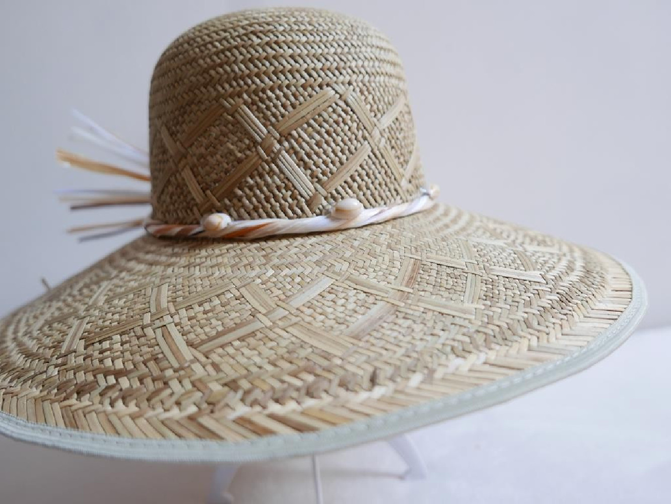 Kapelusz duże rondo słomka pleciona 57-58 cm