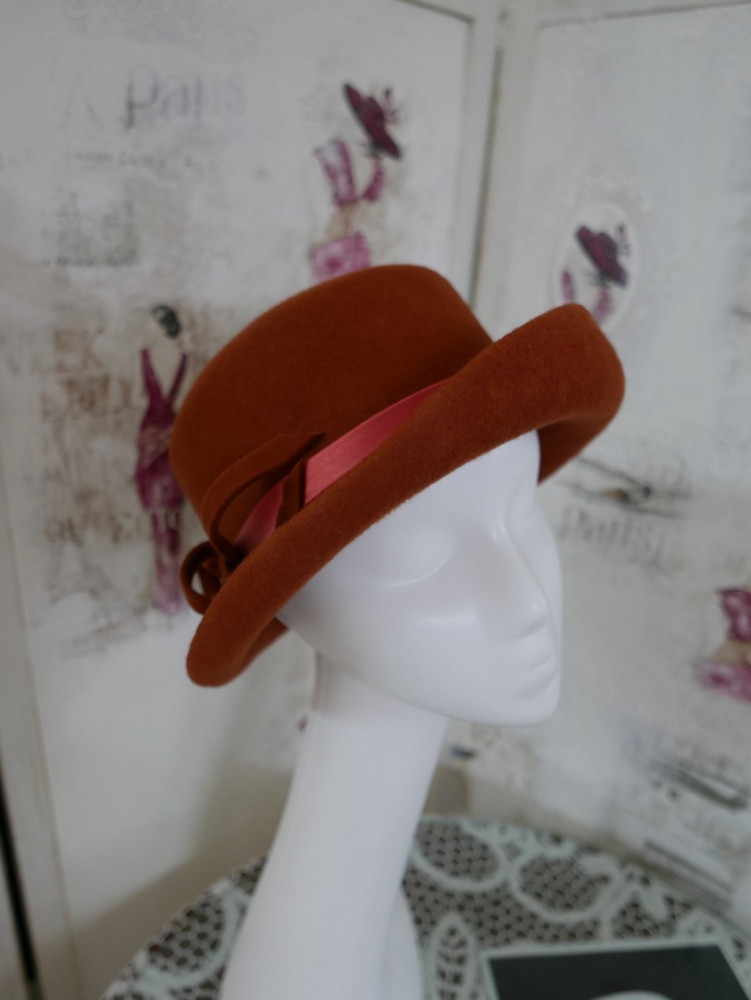 Agata rudy kapelusz filcowy-58-61 cm