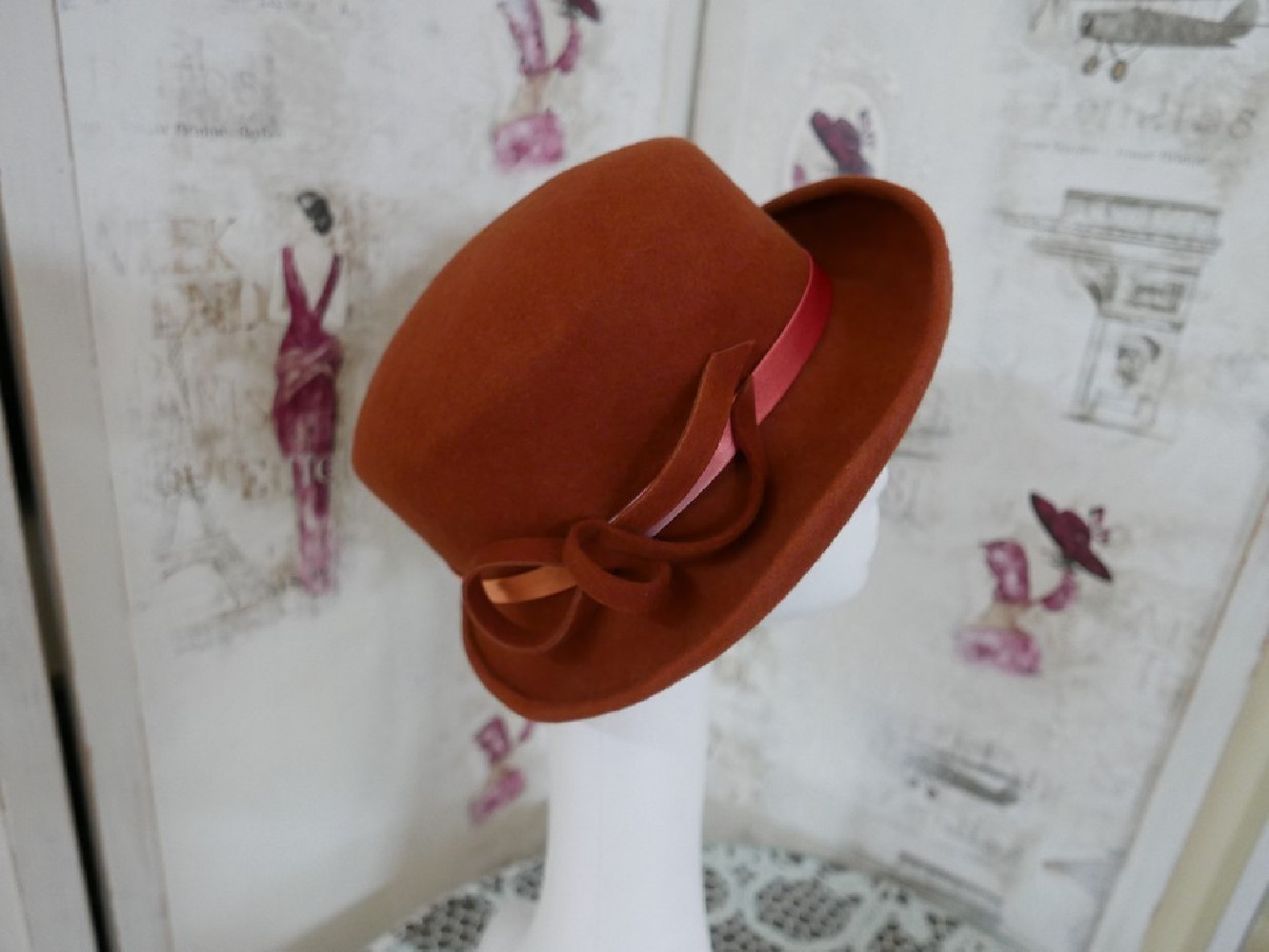 Agata rudy kapelusz filcowy-58-61 cm