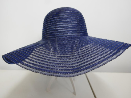 Granatowy kapelusz  letni z syntetycznej słomki 57-59 cm