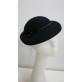 Consuela - czarny  kapelusz toczek z woalką