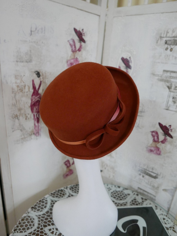 Agata rudy kapelusz filcowy-58-61 cm