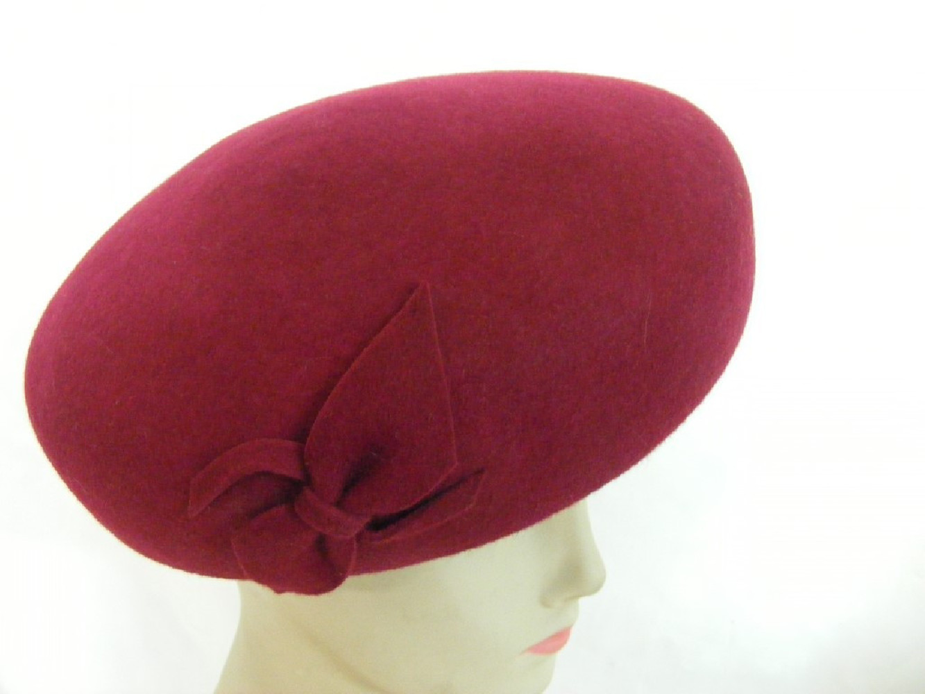 Elizabeth  wiśniowy beret filcowy 54-57 cm