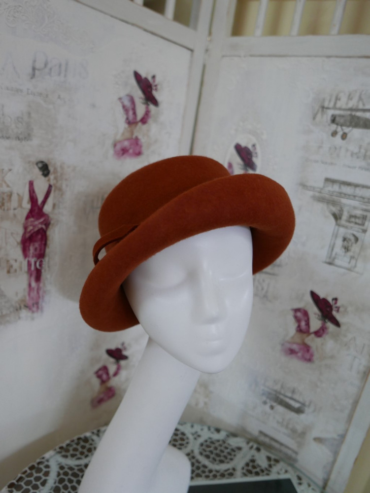 Agata rudy kapelusz filcowy-58-61 cm