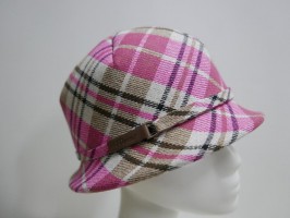 Krata różowa kapelusz tkanina do 58 cm- regulowany