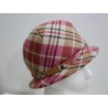 Krata różowo beżowa kapelusz tkanina do 58 cm- regulowany