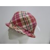 Krata różowo beżowa kapelusz tkanina do 58 cm- regulowany